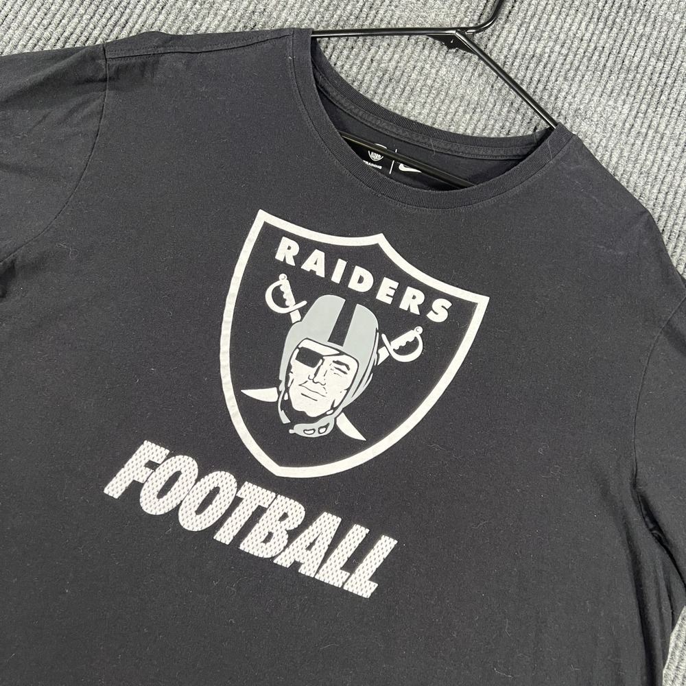 Las Vegas Raiders Shirt Mens Nike 2XL XXL Black Short Sleeve NFL Football